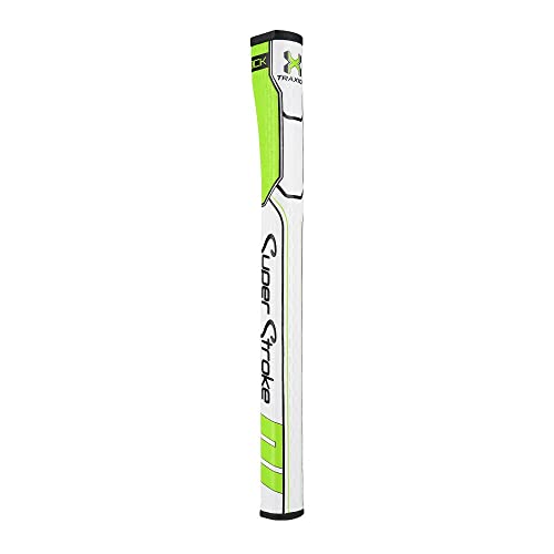 SuperStroke Traxion WristLock Golf Putter Grip, Green/White | Advanced Surface Texture that Improves Feedback and Tack | Made to Lock Your Wrist | Minimize Grip Pressure with a Unique Parallel Design (073511)