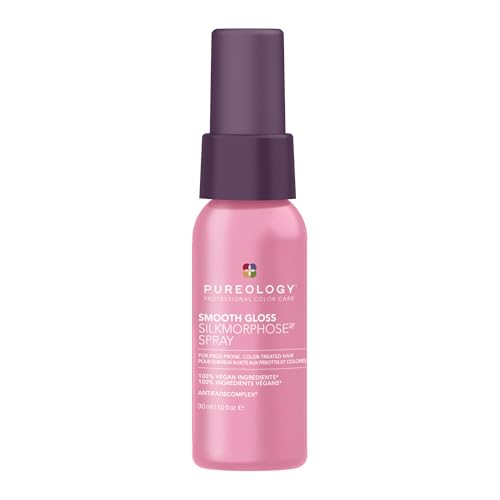 Pureology Smooth Gloss Silkmorphose Spray - Heat-Activated Leave In Treatment Spray, Frizz Control & Humidity Protection, Adds Hair Shine, For Frizz-Prone, Color-Treated Hair, Vegan, 1 Fl Oz
