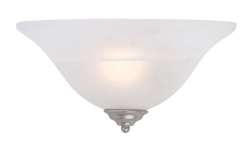 Livex Lighting 6120-91 Coronado 1 Light Brushed Nickel Wall Sconce with White Alabaster Glass