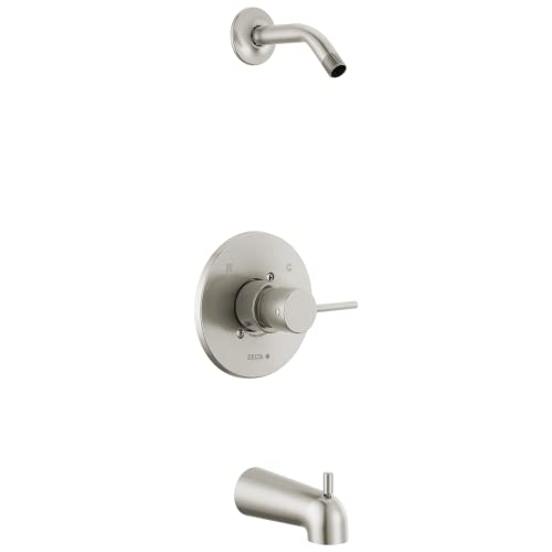 Delta Faucet Series Brushed Nickel Tub Shower Faucet Set, Shower Trim Kit, Shower Fixtures, Bathtub Faucet Set, Shower Handle, Stainless T14459-SSLHD-PP (Shower Head and Valve Not Included)