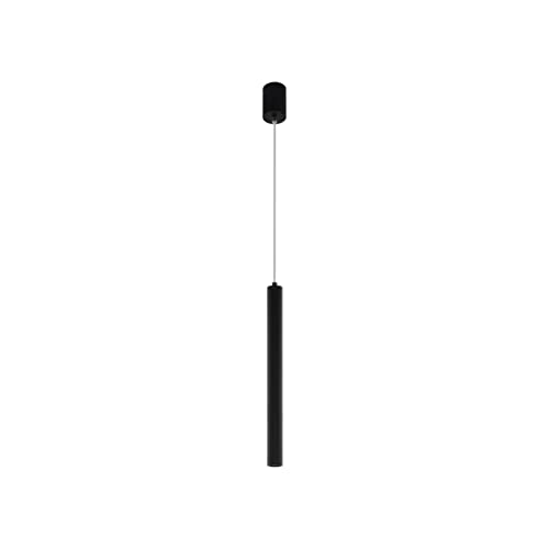 EGLO Tortoreto 1-Light Modern Pendant Hanging Adjustable Lighting Fixture with Metal Shade for Kitchen Island, Hallway, and Dining Room, 60W, 1.6 in, Matte Black