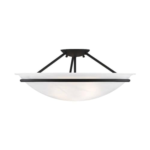 Livex Lighting 4825-04 Newburgh 3-Light Ceiling Mount, Black