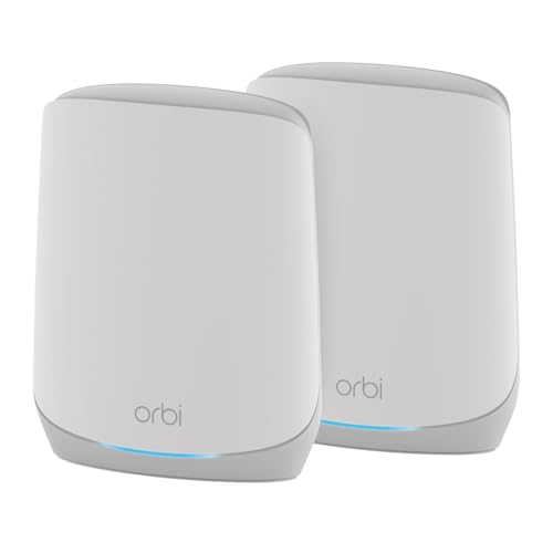 NETGEAR Orbi Whole Home Tri-Band WiFi 6 Mesh Network System (RBK752P) – Router with 1 Satellite Extender, Security Features, Coverage up to 5,000 sq. ft., 75 Devices, AX5200 802.11ax (Up to 5.2Gbps)