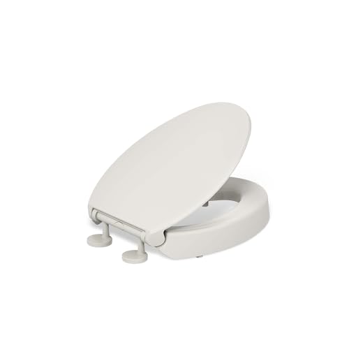 KOHLER 25875-47 Hyten® Elevated Quiet-Close™ elongated toilet seat, Almond