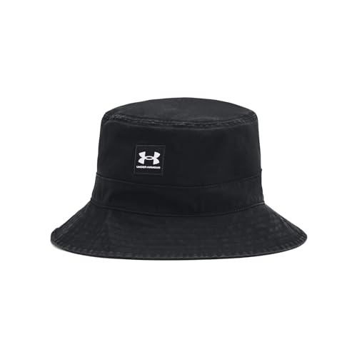 Under Armour Men's Branded Bucket Hat, (001) Black / / White, Medium/Large
