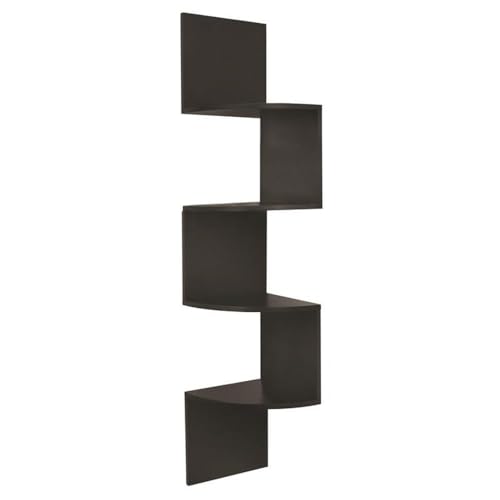 Kiera Grace Provo Floating Decorative Wall Mounted Corner Shelves for Home, Room, Office, 57"x12", Black, 1Pack