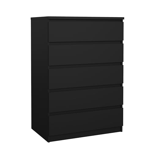 Tvilum 5 Drawer Chest, Black Matte