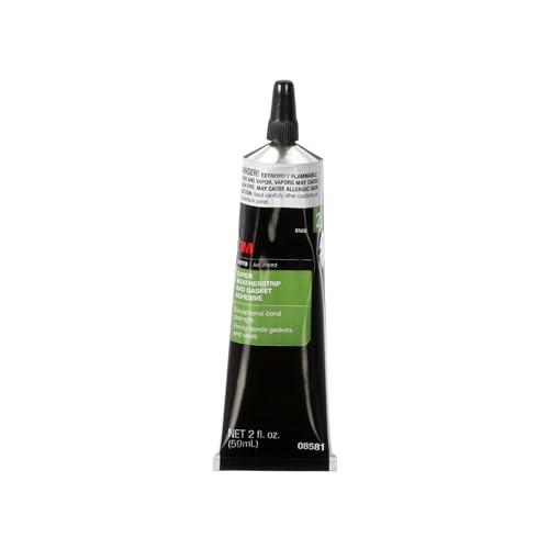 3M Super Weatherstrip and Gasket Adhesive, 08581, Black, 2 fl oz Tube, 1 Per Pack