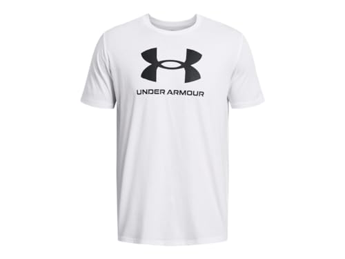 Under Armour Men's Sportstyle Logo Short Sleeve T Shirt, (100) White / / Black, Large