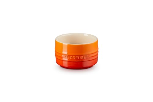 Le Creuset Stoneware Round Straight Wall Ramekin, 6.75oz., Flame