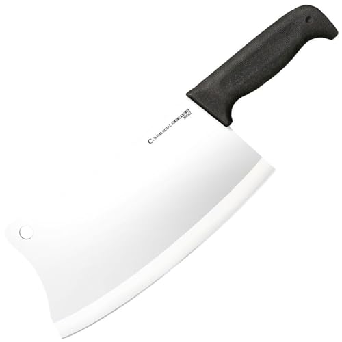 Cold Steel Cleaver 9" Durable Cryo-Quenched German 4116 Stainless Steel Fixed Blade Knife with Kray-Ex Handle Heavy Duty Commercial Grade for Butchery, Kitchen, Hunting & Field Use