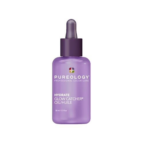 Pureology Hydrate Glow Catcher Hair Oil - Up to 72 Hours of Hydration & Shine, All Day Frizz Control, For Dry Hair, Lightweight Heat Protectant, Color Safe