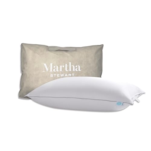 Martha Stewart White Down Pillows 600 Fill Power Luxury Hotel Bed Pillow Cooling Breathable Sleeping Pillows Made in USA