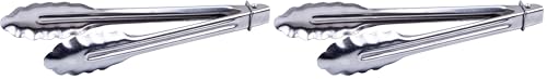 Winco Heavy-Duty Stainless Steel Utility Tongs, 9" (Pack of 2)