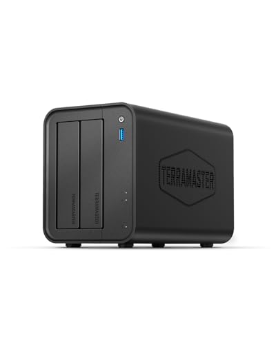 TERRAMASTER F2-425 2-Bay NAS Storage - Intel x86 Quad-Core CPU, 4GB RAM, 2.5GbE LAN, Network Attached Storage Multimedia Server for Home Users (Diskless)