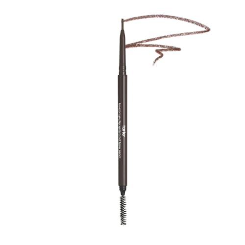 tarte Amazonian clay waterproof brow pencil – Eyebrow Pencil to Shape, Define & Fill with Vitamin E to Nourish Brows, Vegan & Cruelty-Free, full size, medium brown
