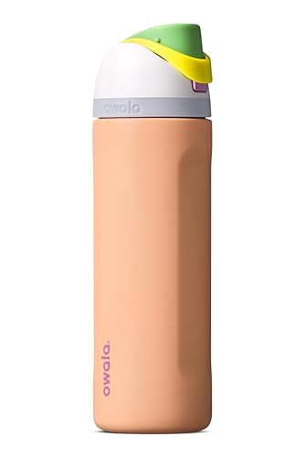 Owala FreeSip Insulated Stainless Steel Water Bottle with Straw, BPA-Free Sports Water Bottle, Great for Travel, 24 Oz, Peachy Keen