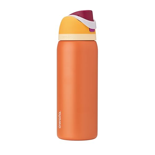 Owala FreeSip Insulated Stainless Steel Water Bottle with Straw for Sports, Travel, and School BPA-Free Sports Water Bottle, 32 oz, Citrus Crush