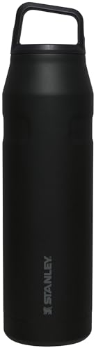 STANLEY IceFlow Cap and Carry Water Bottle 36 oz | Wide Mouth Twist Lid | Lightweight and Leakproof for Travel and Sports | Insulated Stainless Steel | BPA-Free | Black