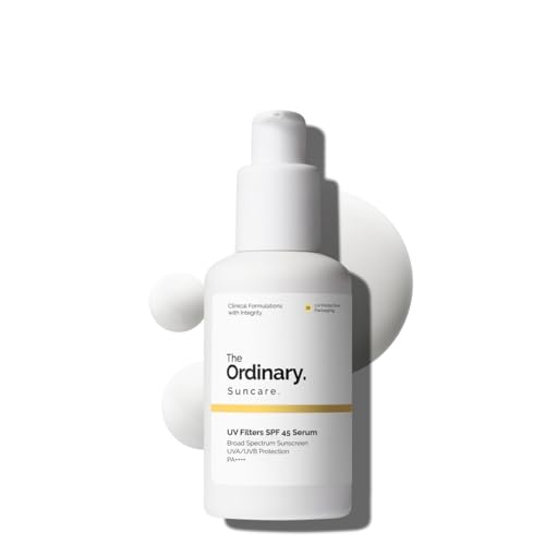 The Ordinary UV Filters SPF 45 Serum Sunscreen for Face, Lightweight Hydrating Broad-Spectrum Sunscreen, UVA/UVB Protection, Travel Size, Non-Comedogenic, No White Cast, 2 Fl Oz