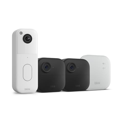 Blink Video Doorbell + Outdoor 4 XR – Wireless smart security cameras, two-year battery life, go up to 400 feet from your home with extended range. Sync Module XR included.