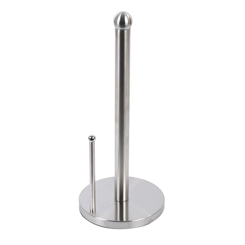 "Luciano Housewares Luciano Satin Nickel Stainless Steel Kitchen Paper Towel Holder, 12.9"" x 5.9""" (70466)