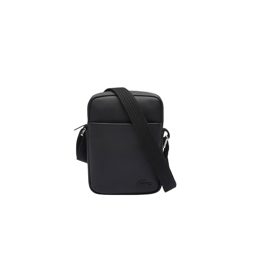Lacoste Men's Classic Pique Effect Satchel Bag, Black, One Size