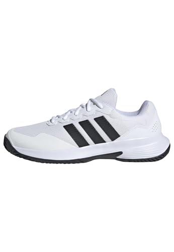 adidas Men's Gamecourt 2 M, White/Black/Silver Metallic, 13