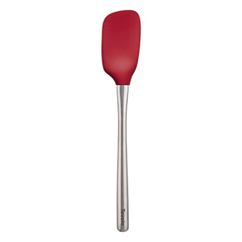 Tovolo Spoon Spatula Spoonula with Stainless Steel Handle Ergonomic Grip Cayenne Red, Silicone Scoopula Kitchen Utensil Non Scratch Easy Clean Dishwasher Safe Heat Resistant Flex Core Scoop Spatula