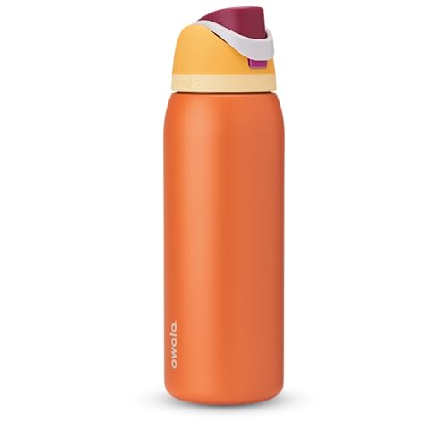 Owala FreeSip Insulated Stainless Steel Water Bottle with Straw for Sports, Travel, and School BPA-Free Sports Water Bottle, 40 oz, Citrus Crush