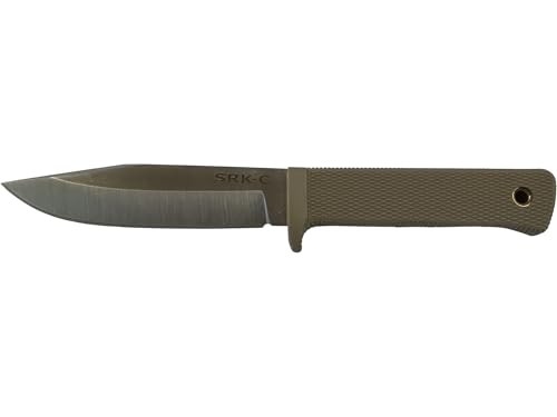 Cold Steel Exclusive SRK Compact Fixed Blade Knife 5" Clip Point CPM-3V Satin Blade Kray-Ex Handle Flat Dark Earth