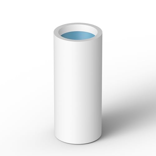 Kante 18.9 Inch Tall Cylindrical Planter, Large Round Plant Pots with Drainage Hole, Made with Concrete, Suitable for Indoor Outdoor Plants, Home Decor, White Finish with Painted Interior