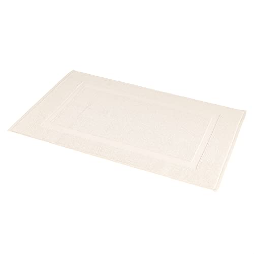 Amazon Basics Banded Bathroom Bath Rug Mat, Machine Washable, Super Absorbent, 100% Cotton, 20" W x 31" L, Cream