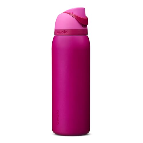Owala FreeSip Insulated Stainless Steel Water Bottle with Straw, BPA-Free Sports Water Bottle, Great for Travel, 40 Oz, Read My Lips