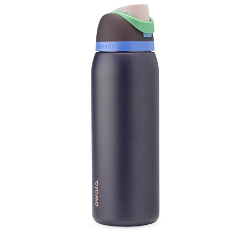 Owala FreeSip Insulated Stainless Steel Water Bottle with Straw, BPA-Free Sports Water Bottle, Great for Travel, 40 Oz, Night Safari