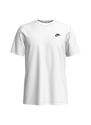 Men's Nike Sportswear Club T-Shirt, Nike Shirt for Men with Classic Fit, White/Black, 2XL