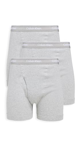 Calvin Klein Men's Cotton Classics 3-pack Boxer Brief, 3 Grey Heather, Large