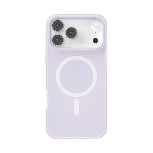 PopSockets iPhone 17 Pro Max Phone Case with MagSafe, Wireless Charging Compatible, Light Pink - Opalescent White