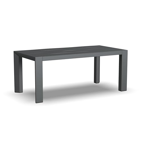 Homestyles Grayton Outdoor Coffee Table – 40-Inch Wide Aluminum Patio Table, Slatted Top, Rust-Resistant Frame, Easy Assembly, Gray