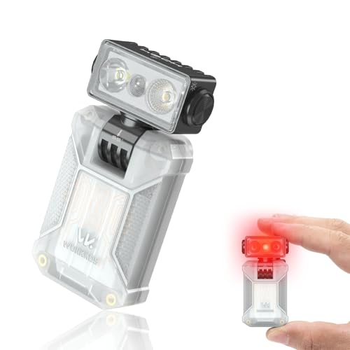 Wurkkos HD04 Mini EDC Flashlight, 750 Lumens Rechargeable LED Flashlight, 180° Rotatable Head, 3-in-1 Spot/Flood/RGB Modes, IPX6 Waterproof, Magnetic Function, Suitable for Camping, Emergency (White)