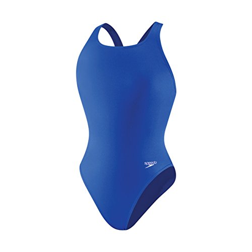 Speedo Women's Swimsuit One Piece PowerFlex Super Pro Solid Adult, New Sapphire, 28