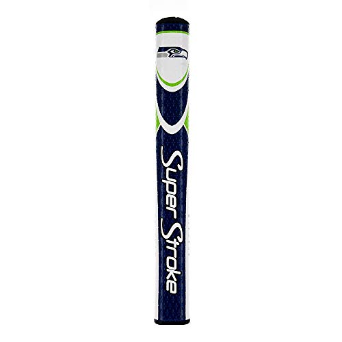 SuperStroke NFL Golf Putter Grip, Seattle Seahawks (Mid Slim 2.0) | Cross-Traction Surface Texture and Oversized Profile | Even Grip Pressure for a More Consistent Stroke | Non-Slip Grip