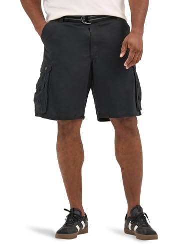 Lee mens Big & Tall New Belted Wyoming cargo shorts, Black, 52 US