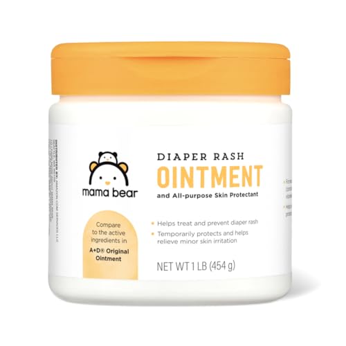 Amazon Brand - Mama Bear Diaper Rash Ointment and Skin Protectant with Cod Liver Oil, 16 Oz, Pack of 1