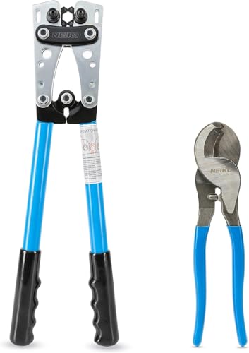 NEIKO 02039A Lug Crimping Plier and Cable Cutter Set, Battery Cable Crimping Tool, 8-0 AWG, 6mm - 50mm, Electrician Wire Crimper Tool