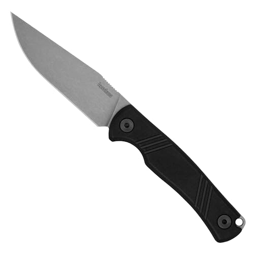 Kershaw Pack Mule Fixed Blade Field Knife, 3.9 inch N690 Steel Blade, Working Finish, Clip Point, Includes Kydex Sheath, Made in the USA