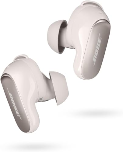 Bose QuietComfort Ultra Bluetooth Earbuds, Wireless Earbuds with Spatial Audio and World-Class Active Noise Cancellation, Deep Bass, Up to 6 Hours of Playtime, White Smoke