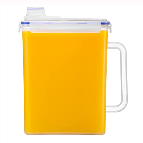 LocknLock Aqua Fridge Door Water Jug | Clear Pitcher | BPA Free Plastic Pitcher with Lid | 1 Gallon Pitcher with Lid for Water, Juice, Tea & More Beverages, Clear