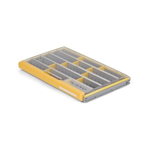 Plano EDGE 3700 Premium Thin Tackle Utility Box, Clear and Yellow, Waterproof and Rust-Resistant Bait and Tackle Box Storage Organization
