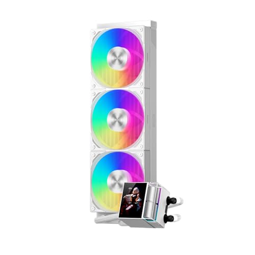 PCCOOLER DS360 ARGB 360mm AIO CPU Cooler with 2.4-Inch Display, White